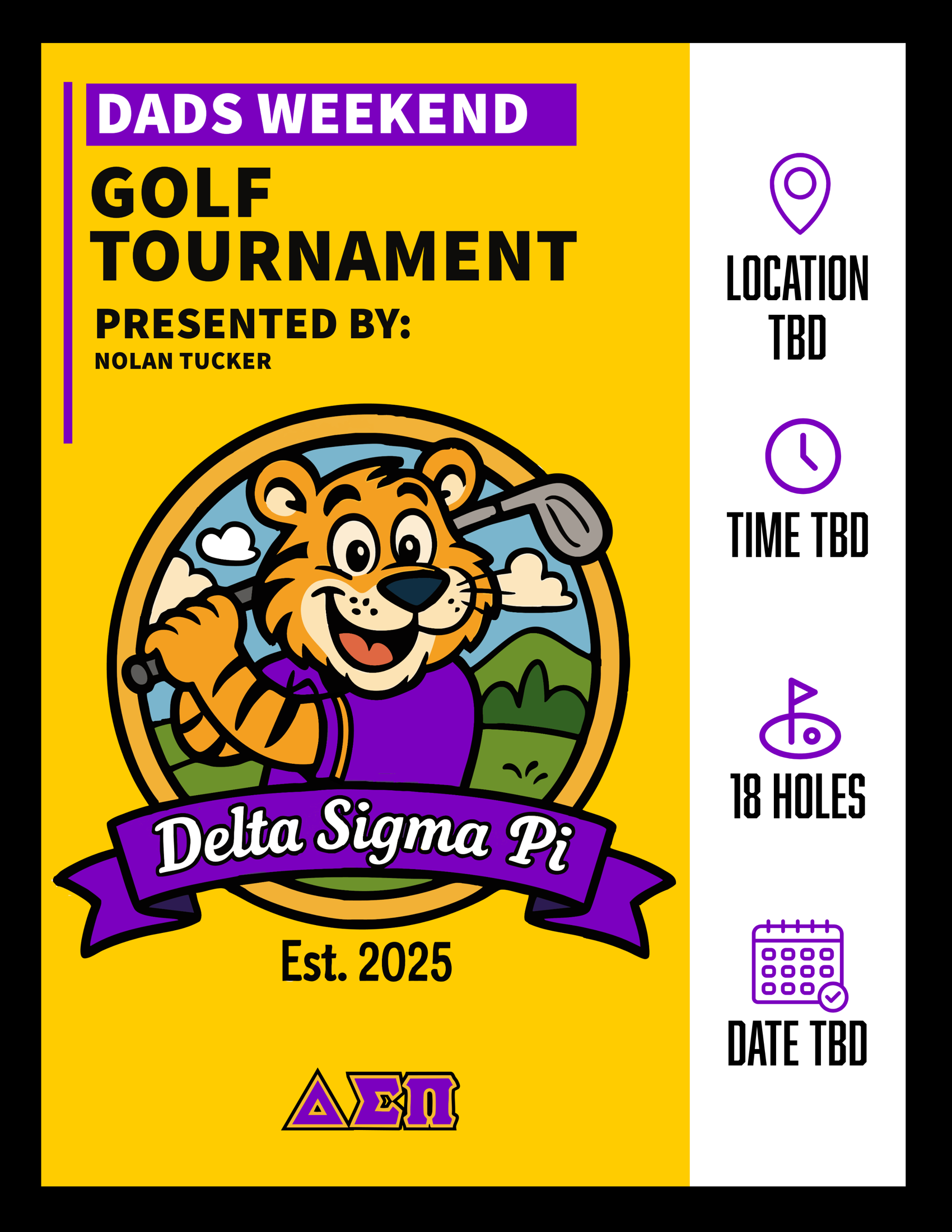Dads Weekend Golf Tournament promotional poster